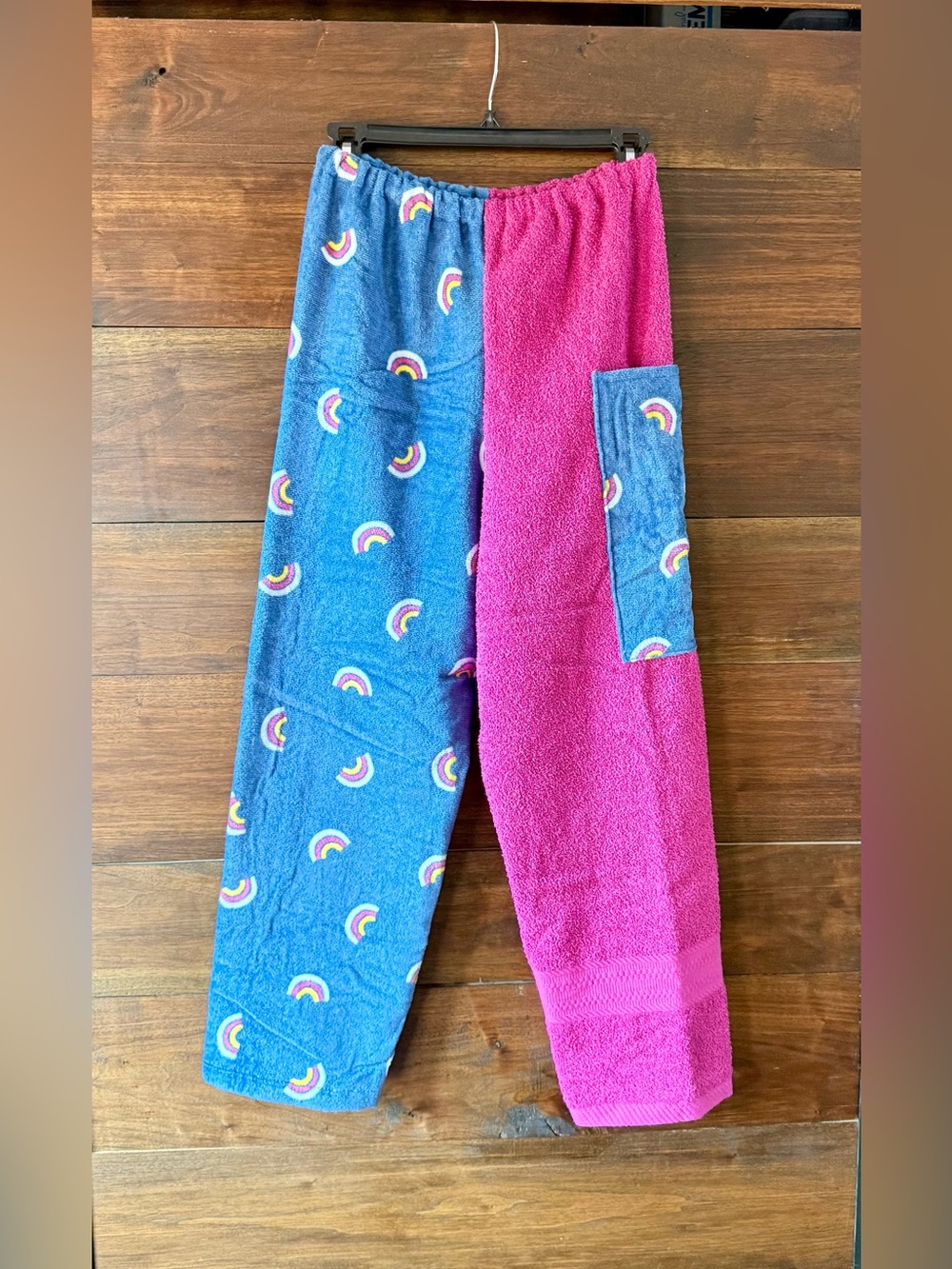 Towel pants rainbows and pink